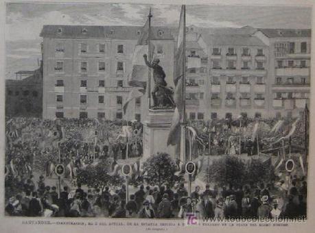 Inauguración de la estatua de Velarde en Santander en 1880