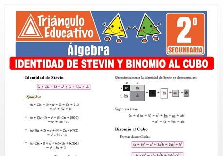 Identidad de Stevin y Binomio al Cubo para Segundo de Secundaria Identidad de Stevin y Binomio al Cubo para Segundo de Secundaria