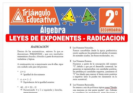 Leyes de Exponentes – Radicación para Segundo de Secundaria