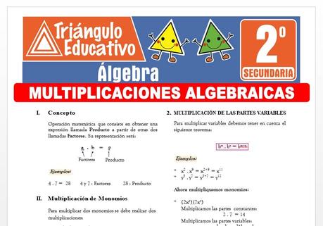Multiplicaciones Algebraicas para Segundo de Secundaria
