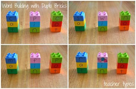 Juegos de palabras y actividades de ortografía: Construcción de palabras con Duplo