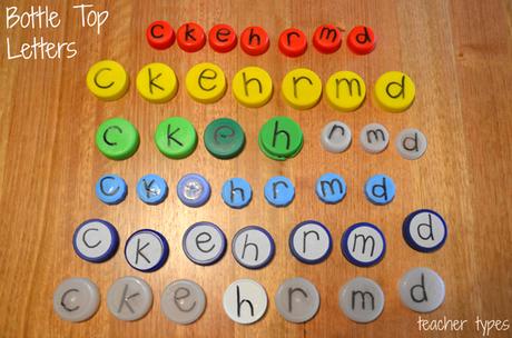 Juegos de palabras y actividades de ortografía: construcción de palabras con tapas