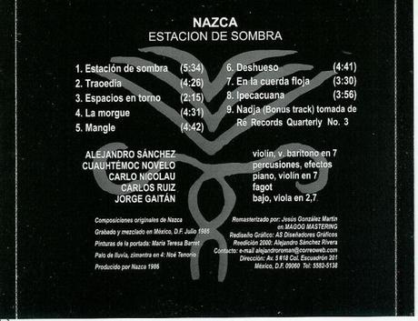 Nazca - Estación De Sombra (1986)