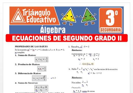 Ecuaciones de Segundo Grado II para Tercero de Secundaria