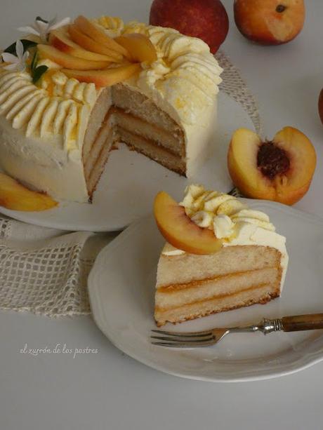 Tarta de Melocotón (sin huevo)