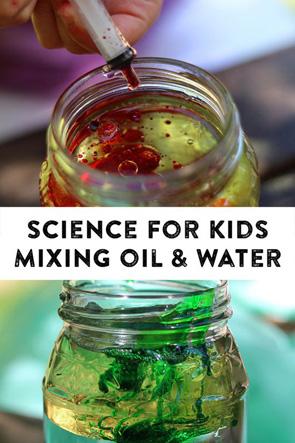 ¿Qué puedes usar para hacer burbujas? 135 Ciencia-para-Niños-Aceite-Agua-Detergente-Experimento