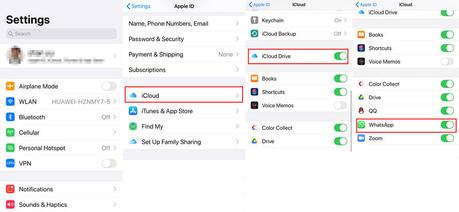 Copia de seguridad y restauración de WhatsApp en iPhone y Android (Mensajes y medios) iCloud Drive