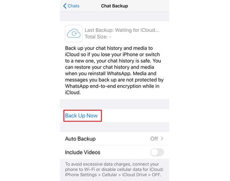 Copia de seguridad y restauración de WhatsApp en iPhone y Android (Mensajes y medios) Back Up Now