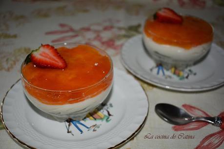 Cheesecake con melocotón Cheesecake con melocotón