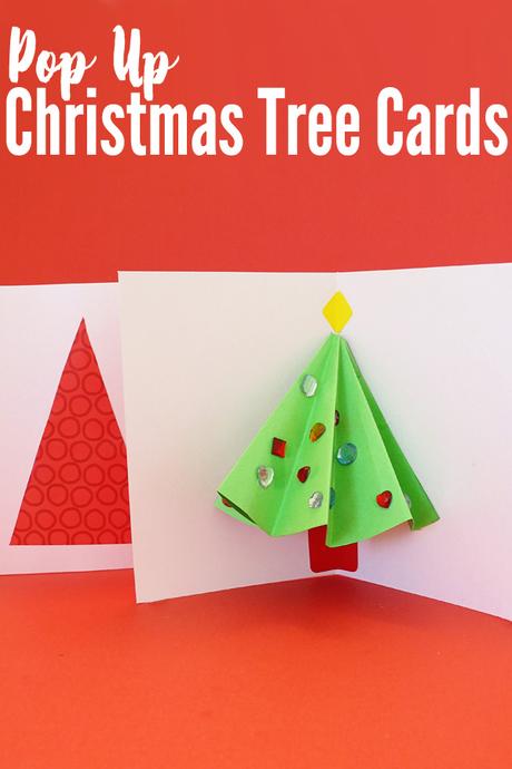 Tarjetas de árbol de Navidad emergentes simples para que hagan los niños
