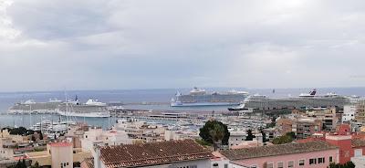 Protesta contra los megacruceros en el puerto de Palma de Mallorca.