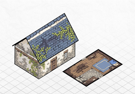 Pequeña cabaña de papercraft, de Ross (2minutetabletop)