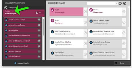 Compartir archivos e información con alumnos. Entorno académico Organizando los usuarios o alumnos por grupos para compartir información