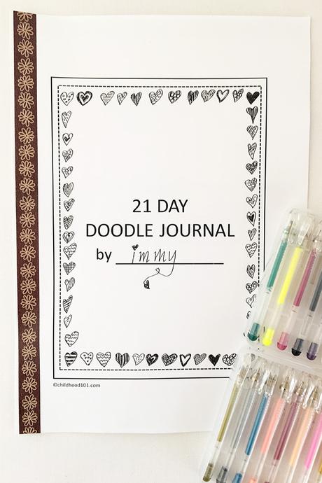 Diario de garabatos imprimible de 21 días para niños: use garabatos para inspirar la escritura como una introducción al diario para niños