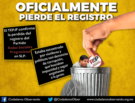 TEPJF confirma la desaparición del Partido Redes Sociales Progresistas