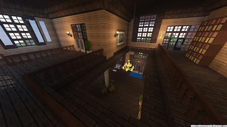 Casa victoriana con decoración en Minecraft.