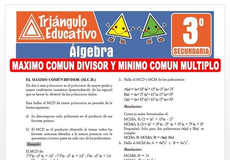 Máximo Común Divisor y Mínimo Común Múltiplo para Tercero de Secundaria