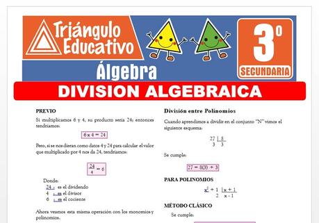 División Algebraica para Tercero de Secundaria