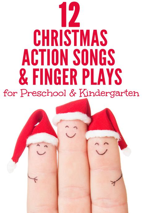 12 canciones navideñas y juegos con los dedos.  Perfecto para preescolar, jardín de infantes y grados inferiores de primaria/primaria.