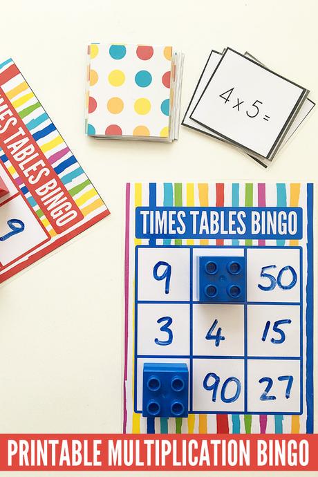 Juegos de multiplicación para niños: tablas de multiplicar imprimibles Bingo