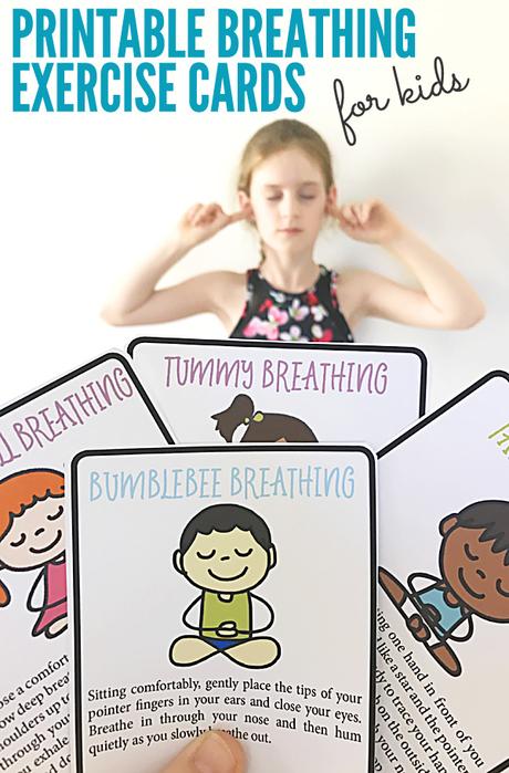 Tarjetas imprimibles de ejercicios de respiración y relajación para niños