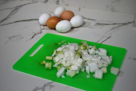 Tortilla de Kale con cebolla tierna