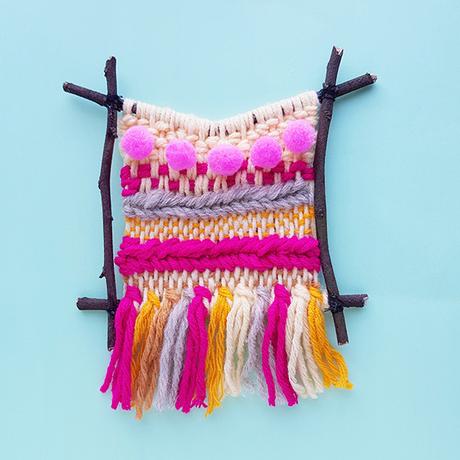 Marco de ramitas de bricolaje. Ideal para preadolescentes y adolescentes. 393 Interpolación de ideas artesanales: proyecto de tejido