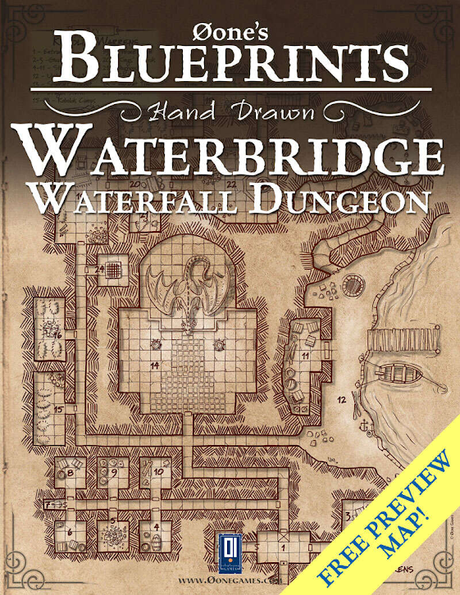 0one's Blueprints Hand Drawn - Waterfall Dungeon Preview, de 0one Games