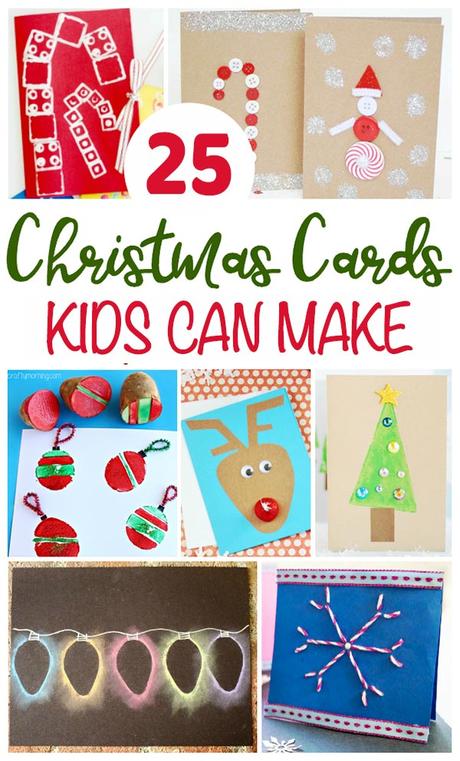 25 tarjetas navideñas que los niños pueden hacer