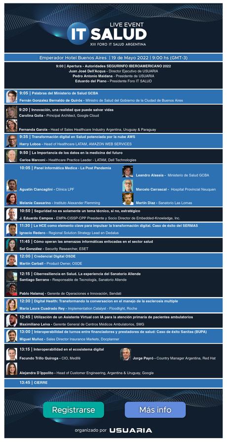 Ultimo dia para inscribirse!  | IT SALUD 4.0 2022 | Invitación Sin Cargo | Edición Virtual
