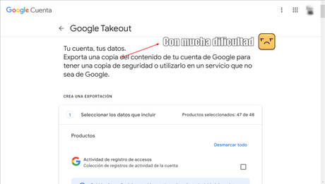 Usar Google Takeout para hacer copias de seguridad
