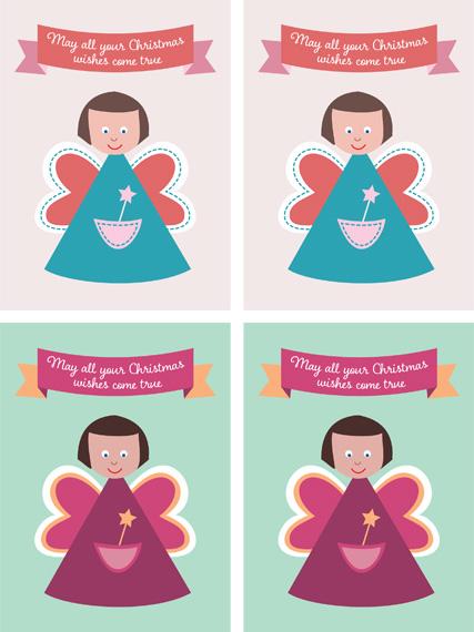 Etiquetas de regalo de hadas navideñas imprimibles