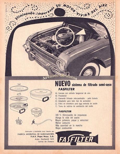 Filtros semi secos Fasfilter para el mercado argentino en el año 1963