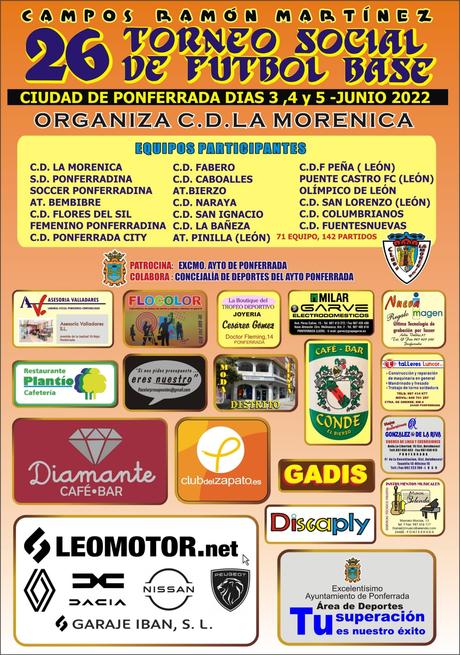 El club CD La Morenica organiza la 26 edición de su Torneo Social de Fútbol Base 3