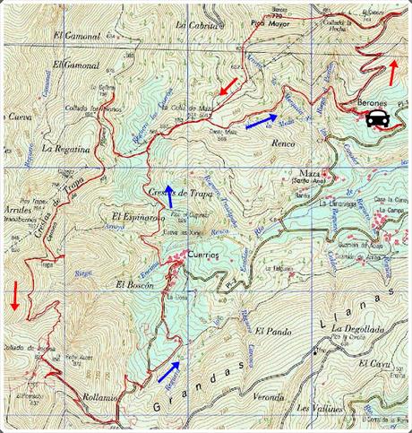 Beroñes-Picu Mayor-Trapa-Incosa-Les Cuerries