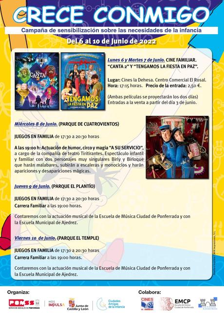 Regresa la campaña de sensibilización de las necesidades de la infancia 'Crece Conmigo'. Cine y juegos en familia del 6 al 10 de junio 5