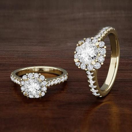 Seúl - Anillo de Compromiso Halo con Circones Seúl - Anillo de Compromiso Halo con Circones