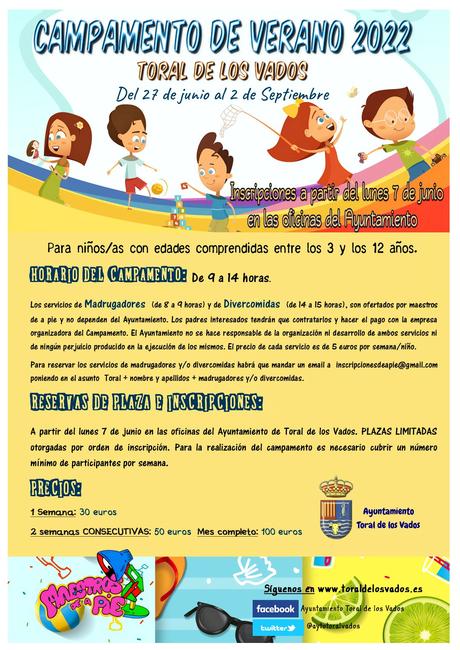 Toral de los Vados organiza su campamento urbano de verano para niños de 3 a 12 años 1 Toral de los Vados organiza su campamento urbano de verano para niños de 3 a 12 años 1