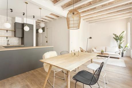 delikatissen scandi barcelona Reformas Barcelona open plan nordic style estilo nórdico estilo escandinavo distribución abierta diseño interiores barcelona reno apartamento barcelona el born  