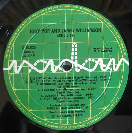 Iggy Pop and James Williamson -Kill city Lp 1978 (1977) Iggy Pop and James Williamson -Kill city Lp 1978 (1977)