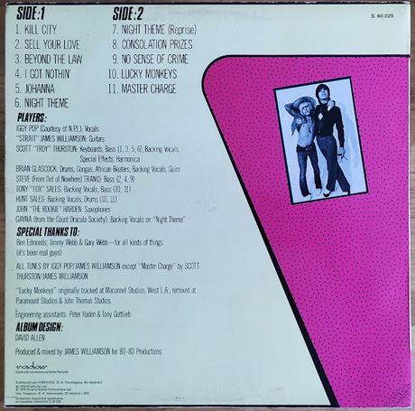 Iggy Pop and James Williamson -Kill city Lp 1978 (1977) Iggy Pop and James Williamson -Kill city Lp 1978 (1977)