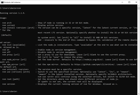 Trabajar con varias instalaciones de Node a la vez en Windows