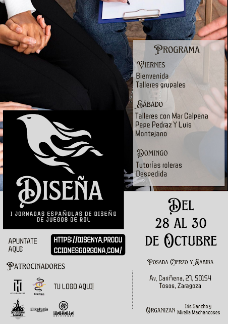 I Jornadas Españolas de Diseños de Juegos de Rol DISEÑA (28-30/10/2022)