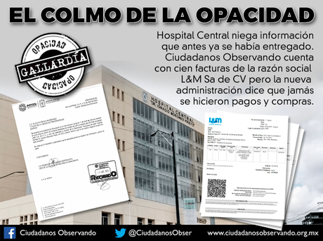 Hospital Centra niega información que ya había entregado: Ciudadanos Observando