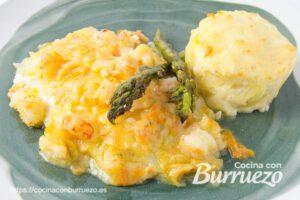 filete de gallo san pedro al horno gratinado con gambas