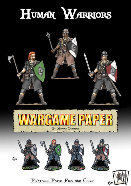 Human Warriors - Printable Paper mini figurines & cards, de WargamePaper Human Warriors - Printable Paper mini figurines & cards, de WargamePaper