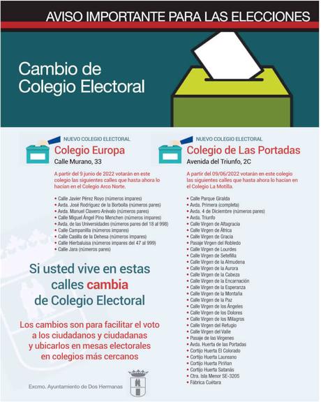 EN DOS HERMANAS SE DARÁN CITA CON LAS URNAS UN TOTAL DE 106.437 ELECTORES EN DOS HERMANAS SE DARÁN CITA CON LAS URNAS UN TOTAL DE 106.437 ELECTORES