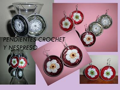 PENDIENTES CROCHET Y NESPRESO