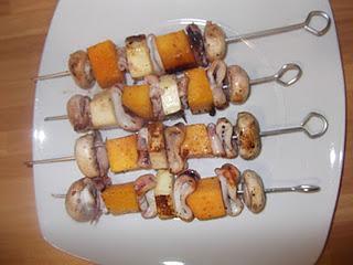 Receta de Brochetas de Calamar con Verduras