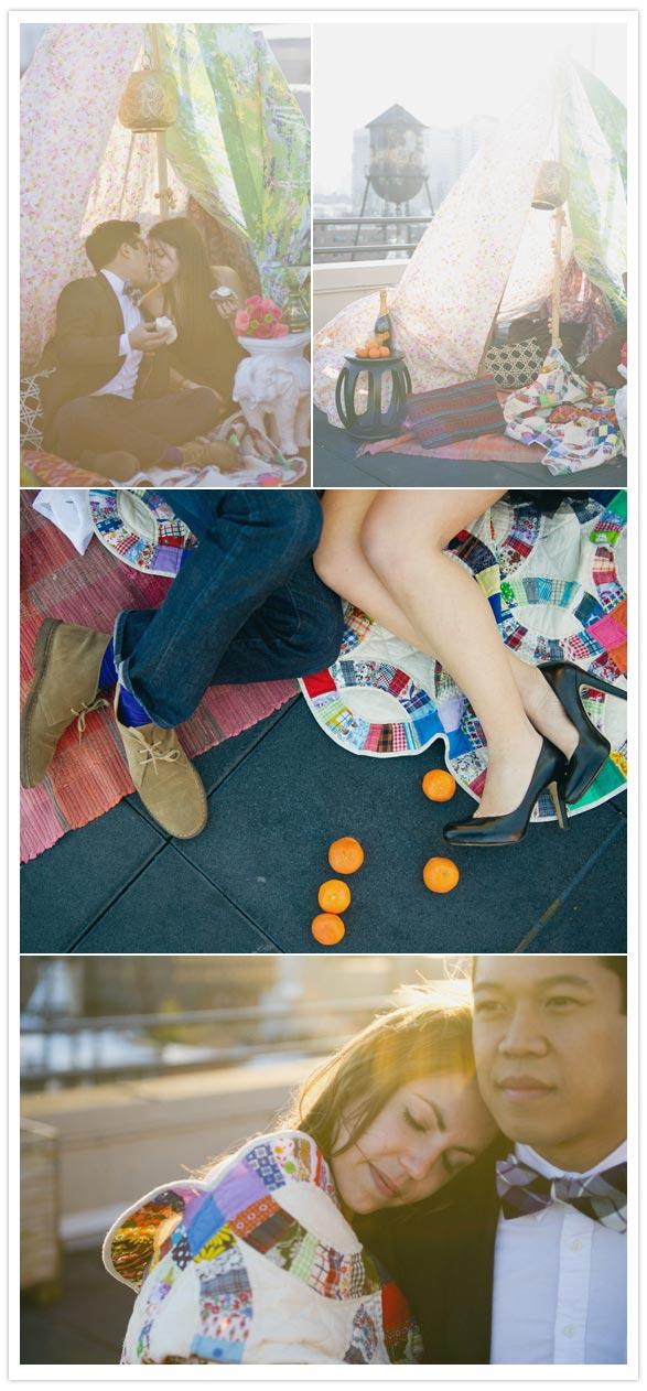 ... Con vistas a la puesta de sol de Brooklyn ...